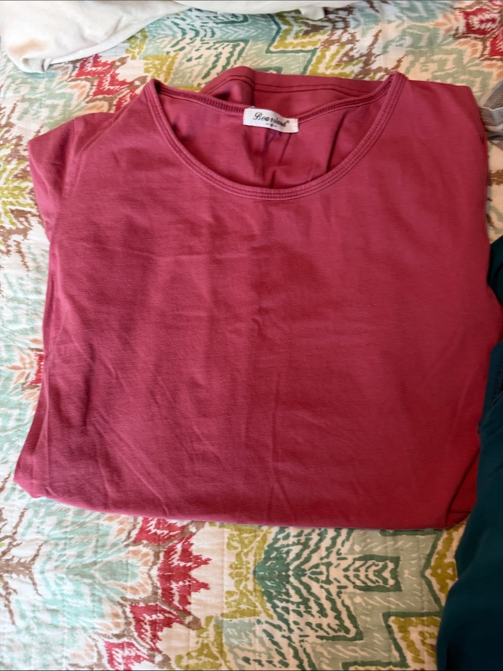 Bearsland Tee Trio in Rose, Teal & Gray Stripe - Picture 4 of 4